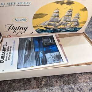 Vintage Flying Cloud Scientific solid Wood clipper Ship Model #167 not started